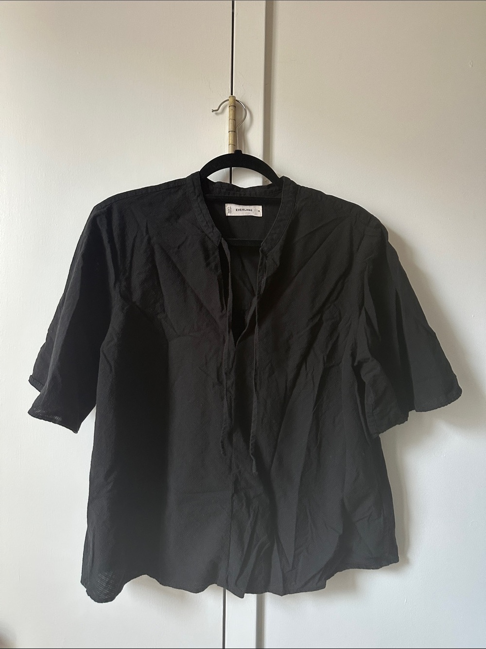 Everlane Black Short-Sleeve 100% cotton shirt